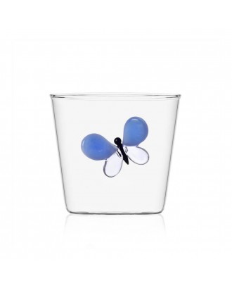 Pahar pentru apa, fluture albastru, 8 cm, Garden Picnic - designer Alessandra Baldereschi - ICHENDORF
